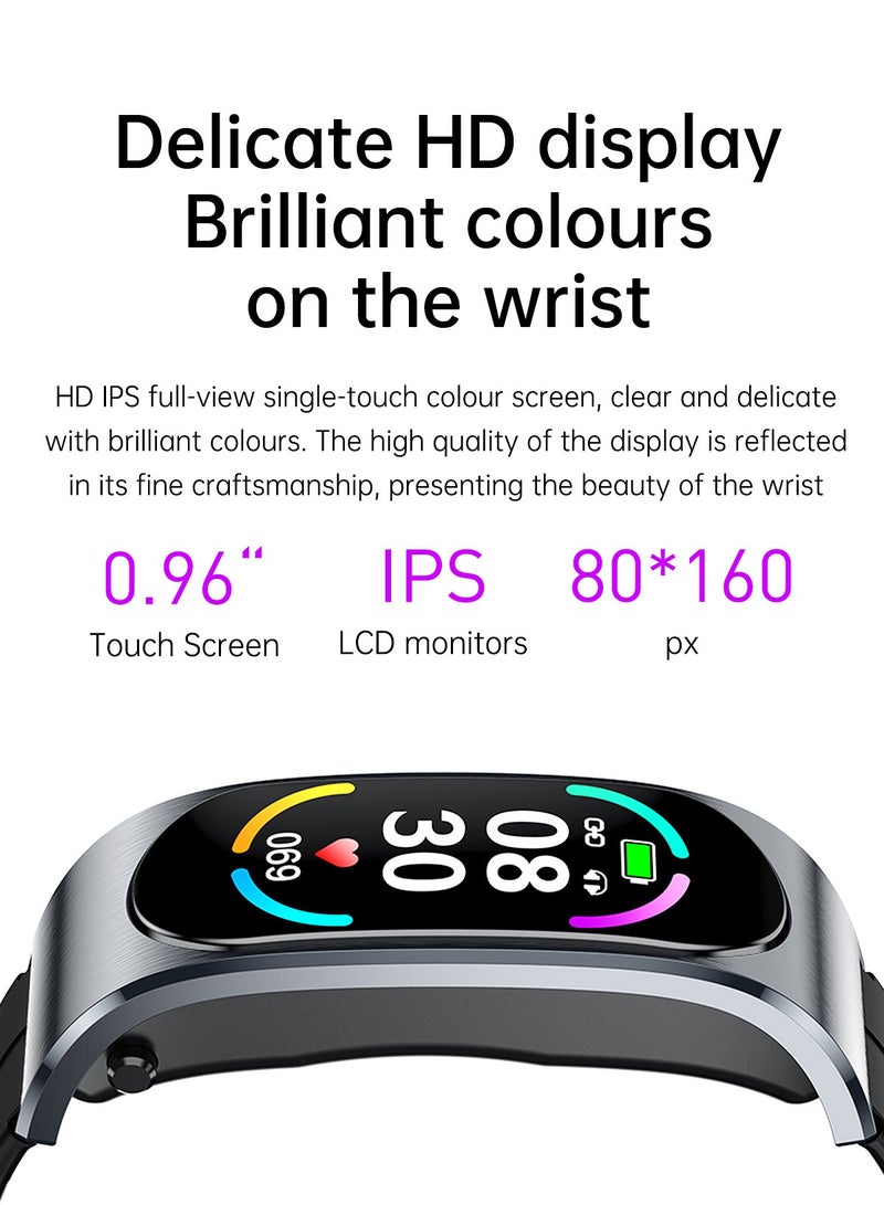 2-in-1 Bluetooth Ear Smart Bracelet: Step, Heart Rate, Blood Pressure, Sleep Monitoring, Phone Smart Bracelet - Image 3